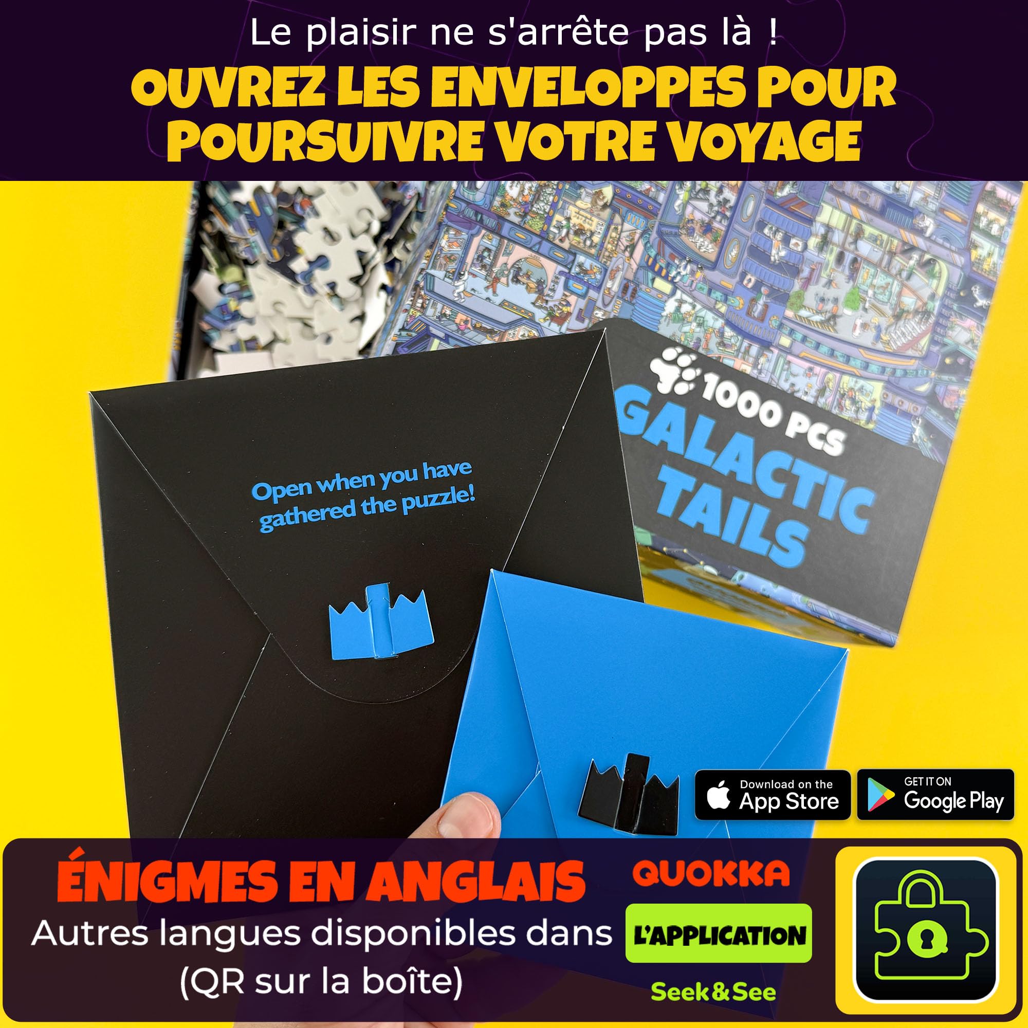 Puzzle 1000 pièces Adulte – Puzzles de 1000 pièces pour Adultes | Lot de 3 puzzles en coffret premium – Desert Whirl, Galactic Tails, Hotel Wildeluxe – Défis – Superbes scènes d’animaux et de