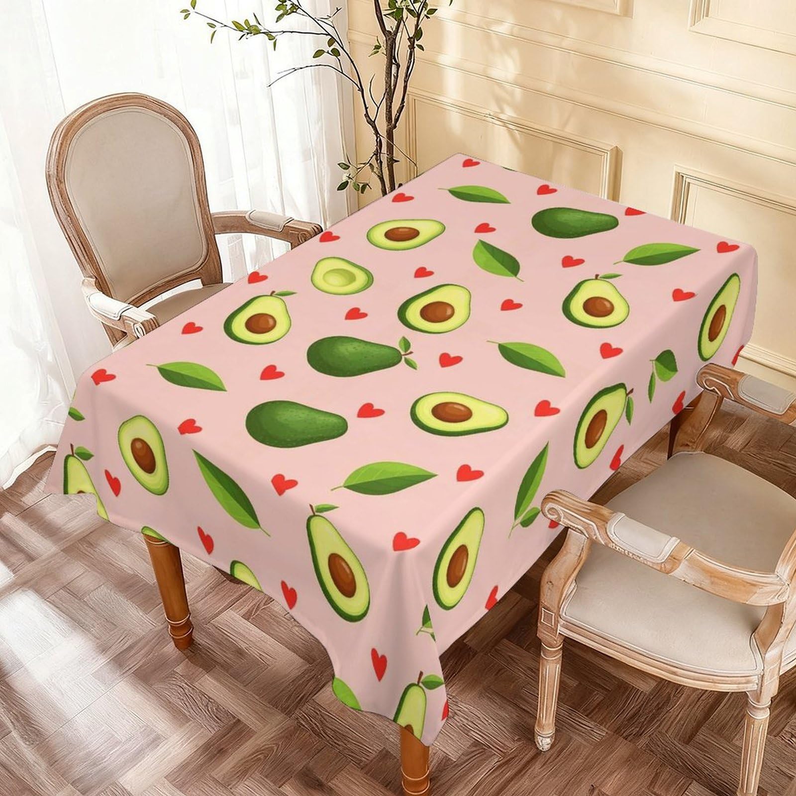 Nappe de table rectangulaire motif avocat 137x183cm pour salle à manger