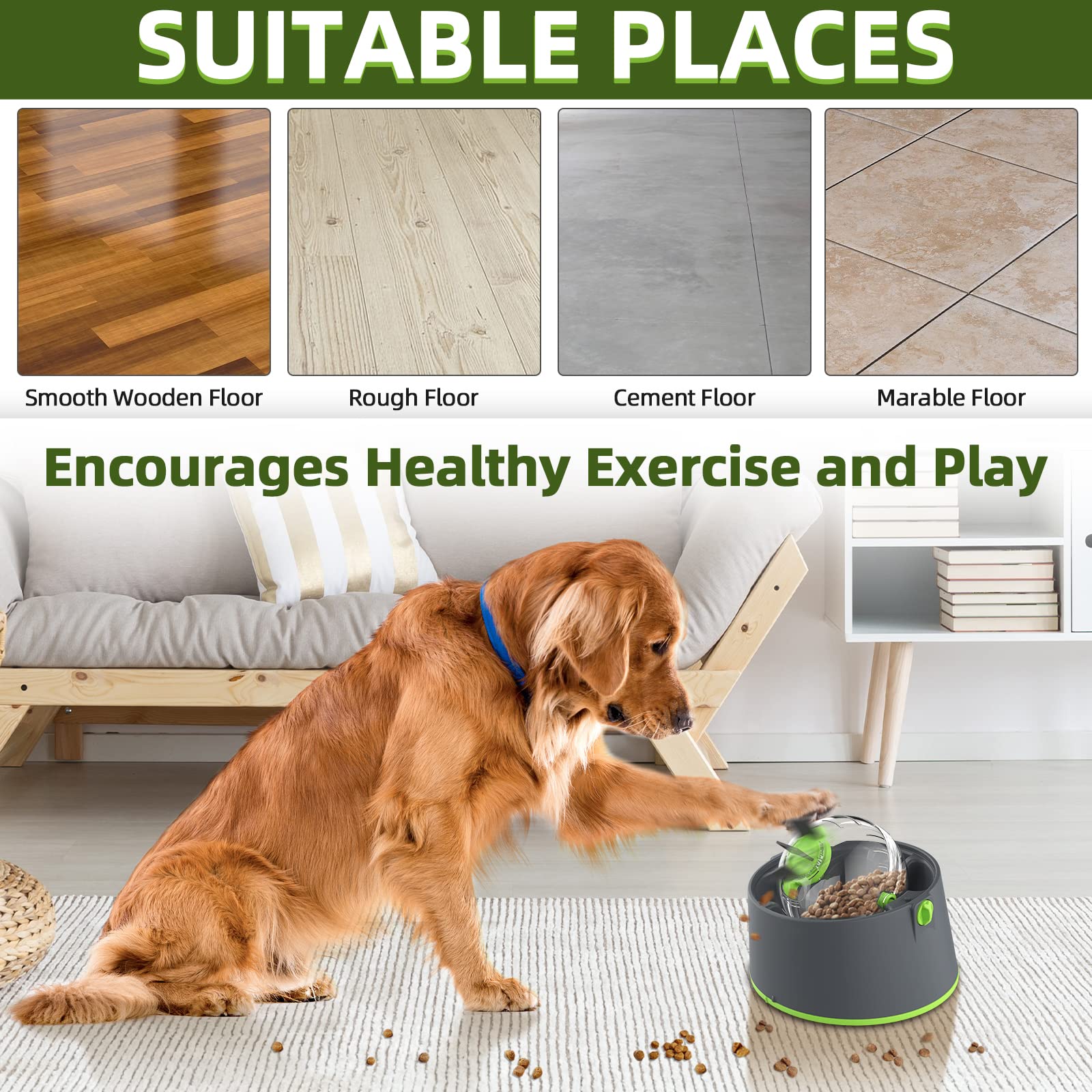 3-in-1 Hunde-Puzzle-Spielzeug – Langsamer Futterspender, Interaktiv, Geistige Stimulation