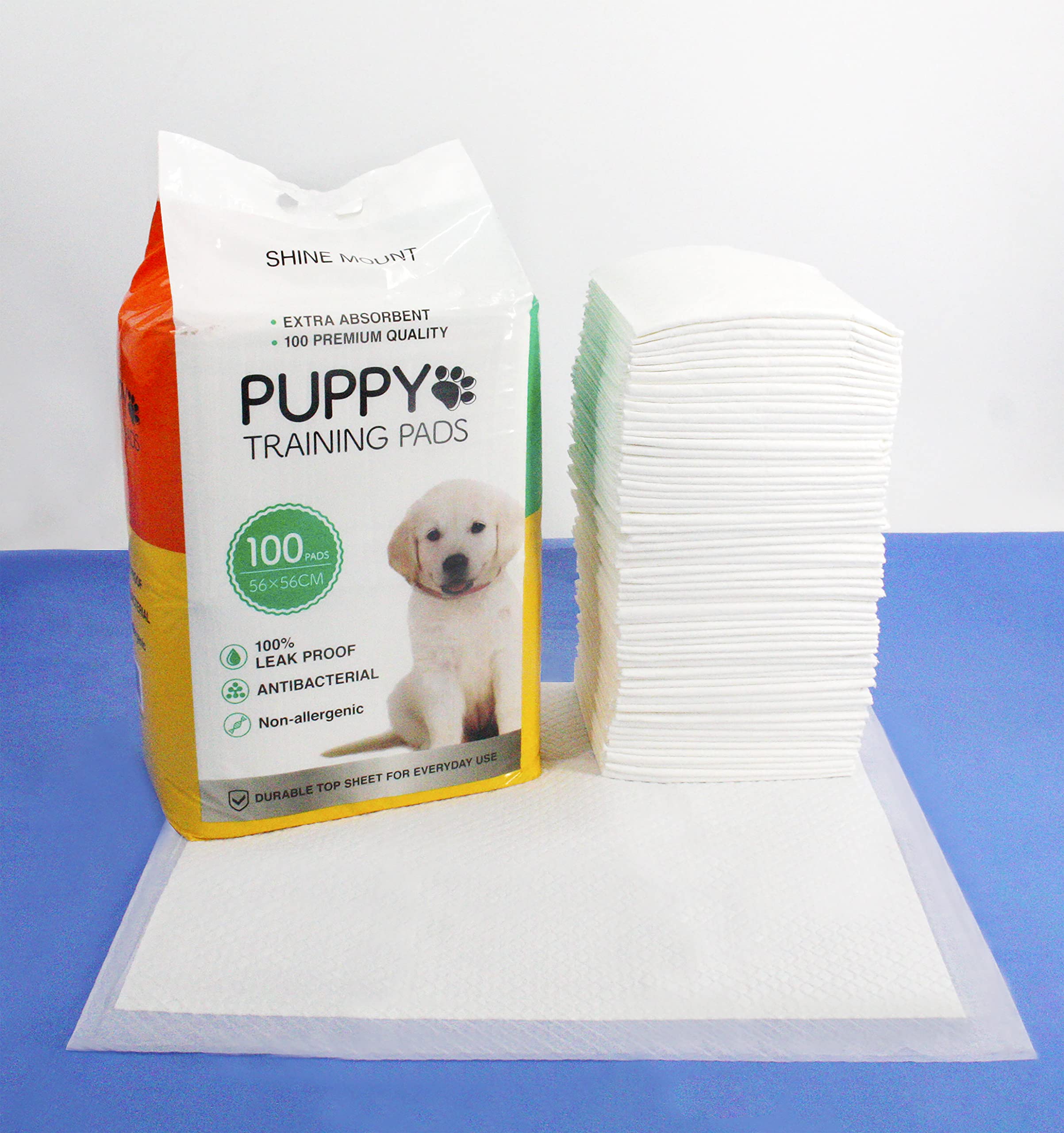 Puppy Pads 100 Pack 56 x 56 cm Training Disposable Dog Puppies Mats Super Absorbent Wee Odour Locking Leakproof Toilet Dog Crate Pet Carrier Liners