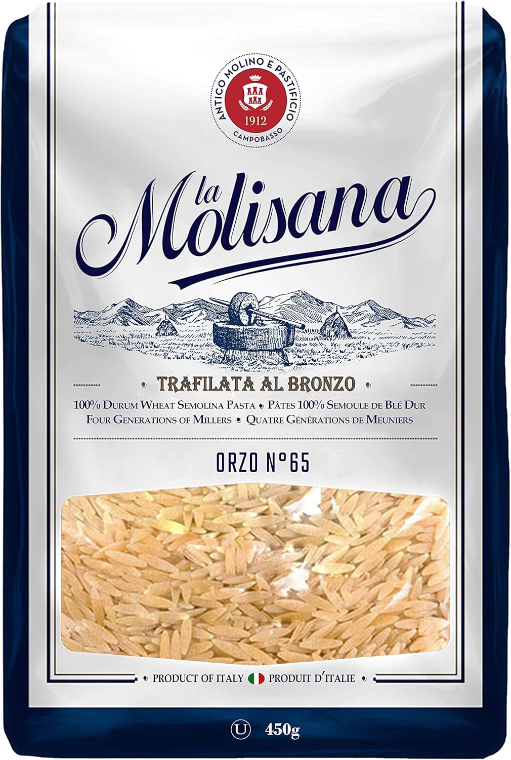 La Molisana Orzo N.65, 450g ( Packaging May Vary )