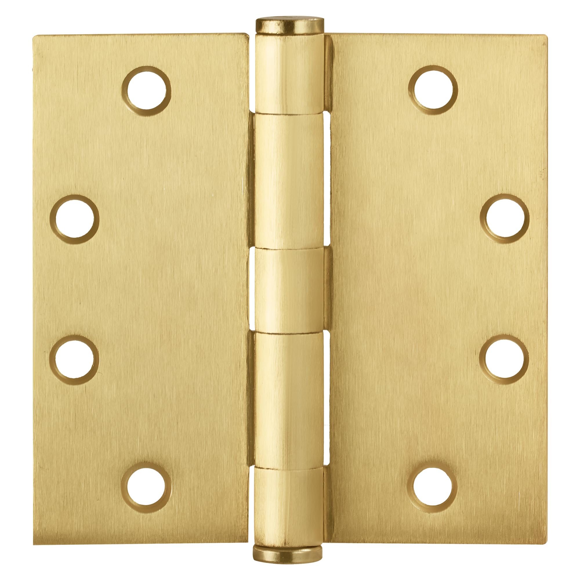 Design House 189878 Cerniera per porta in ottone satinato, 10 cm, quadrata, confezione da 12, 4,5 x 4,5 standard