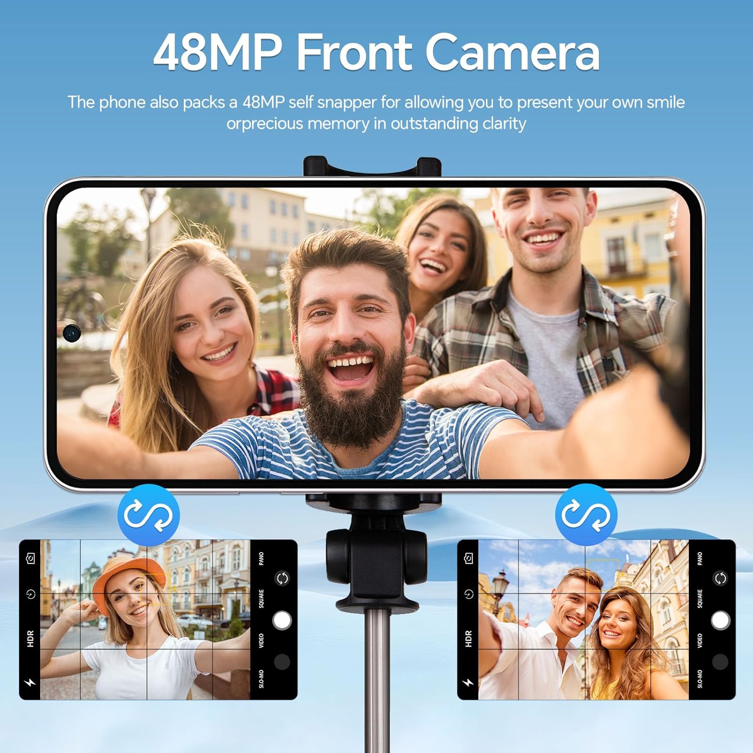 Unlocked M55 Ultra Phones, 12GB+512GB Cell Phone with 5000mAh Battery, 48MP+108MP Camera 5G Cell Phones, 6.8'' Screen Android 14.0 Mobile Phone, Face ID/Dual SIM/WiFi/Bluetooth,Yellow