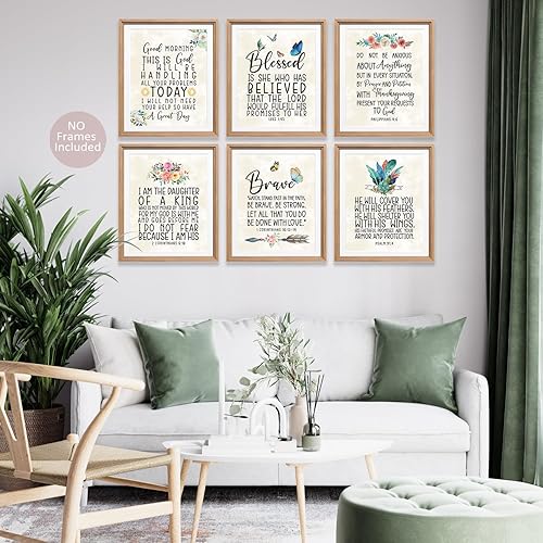 Miniatura 8 de Decoración de pared religiosa, arte de pared con versículo bíblico, impresión motivacional de escritura cristiana, decoración de pared para