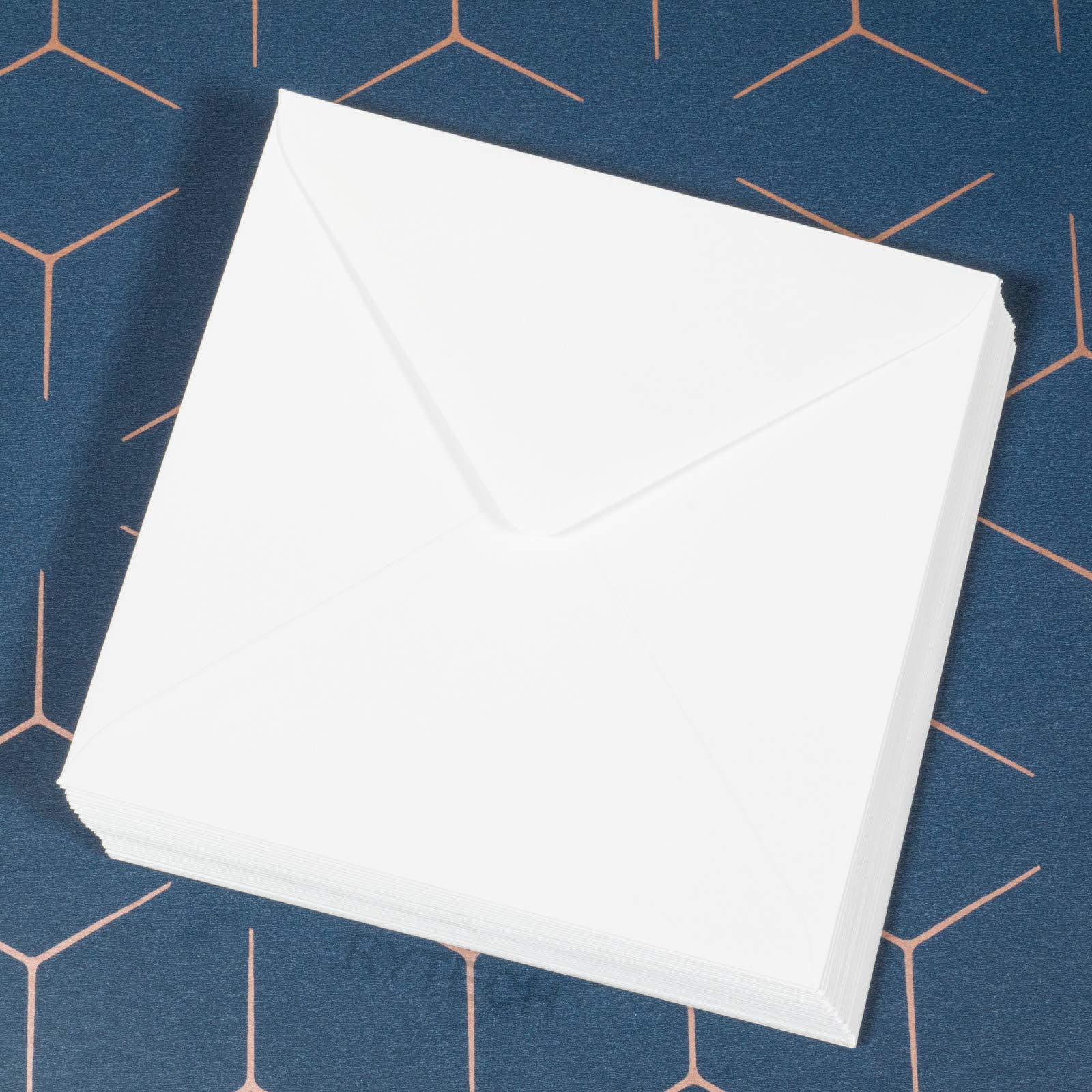 50 6" x 6" Square White Envelopes for Greetings Cards 155mm x 155mm - 100gsm Premium Thickness