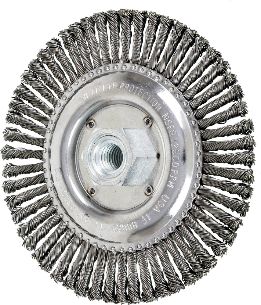PFERD 88029 Stringer Bead Twist Knot Wheel Wire Brush, Carbon Steel Wire, 6