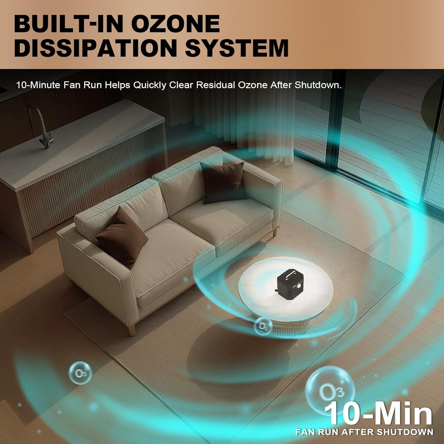 Ozone Generator Odor Removal with 10s Delay Start, Ozone Machine for Car, Pet, Basement - Ozone Odor Eliminator for 1500 Sq. Ft.