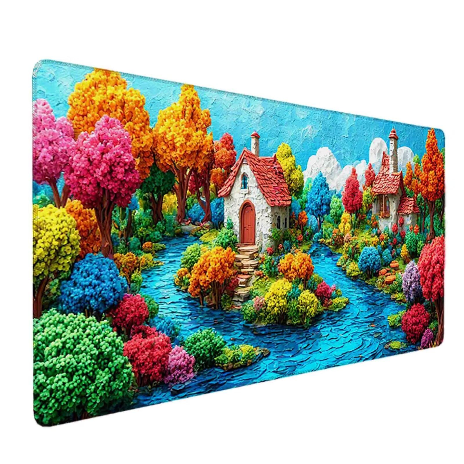 Podkładka pod mysz XXL 1000 x 500 mm niebieska podkładka pod mysz miejską antypoślizgowa gumowa podkładka do gier, akcesoria biurowe, podkładka pod mysz o wysokiej precyzji i szybkości do komputera