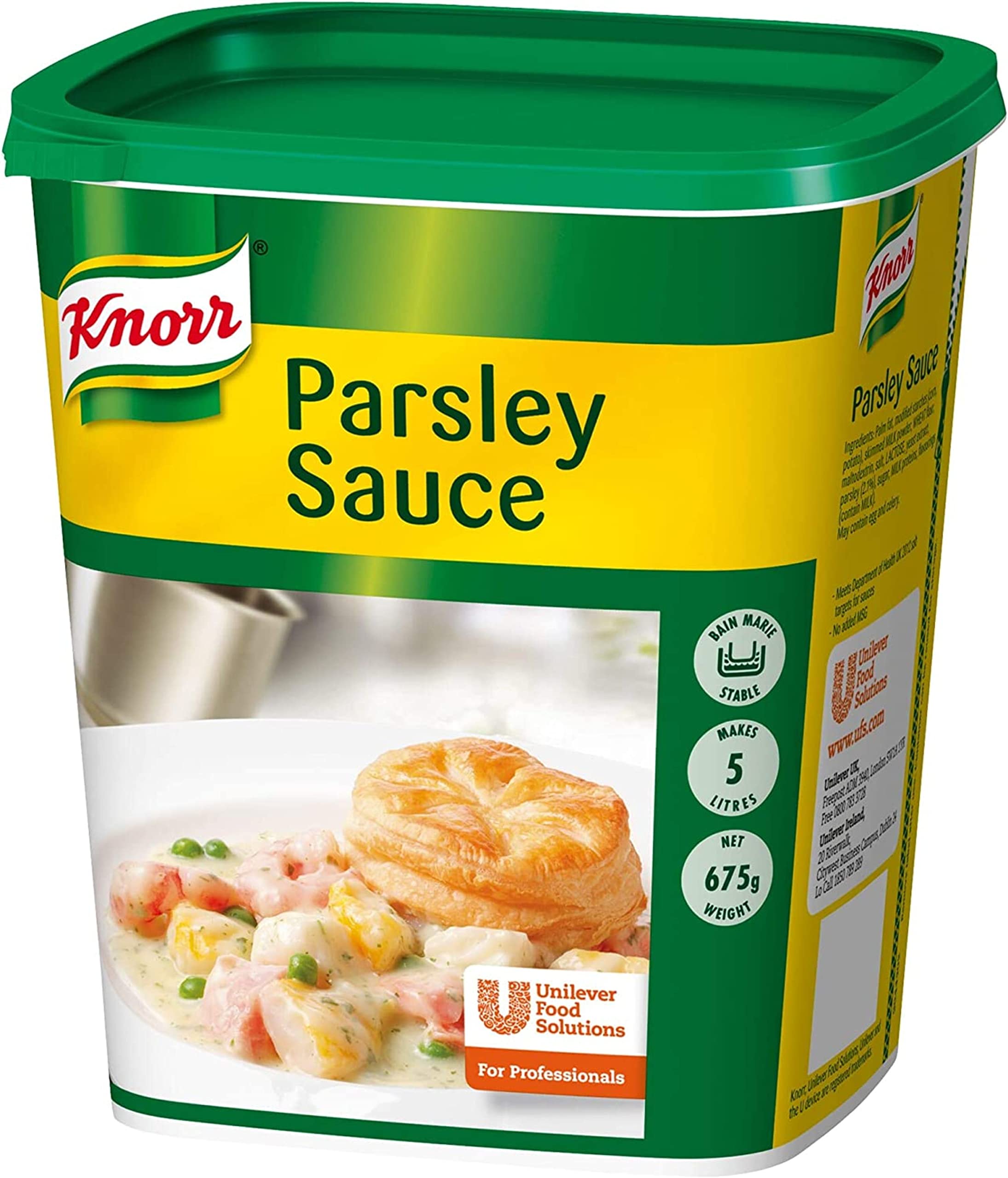 Knorr Professional Parsley Sauce Mix A rich & creamy parsley sauce mix. Powder mix. Makes 5 litres.