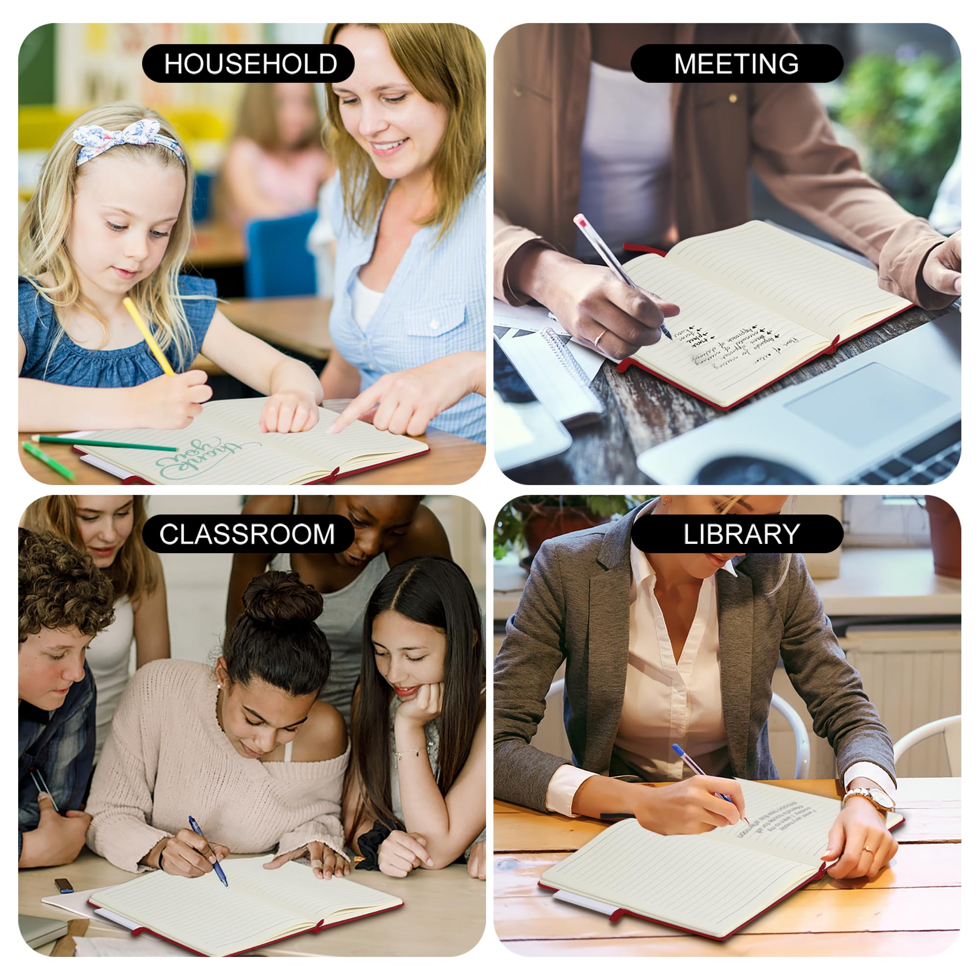 LYDTICK Notizbücher zum Schreiben, College-Notizbücher, liniert, Tagebuch, Großpackung, Hardcover-Notizbücher (200 Seiten) für Notizen, linierte Bullet Journals für Zuhause, Schule, Büro, 14,5 x 21,3