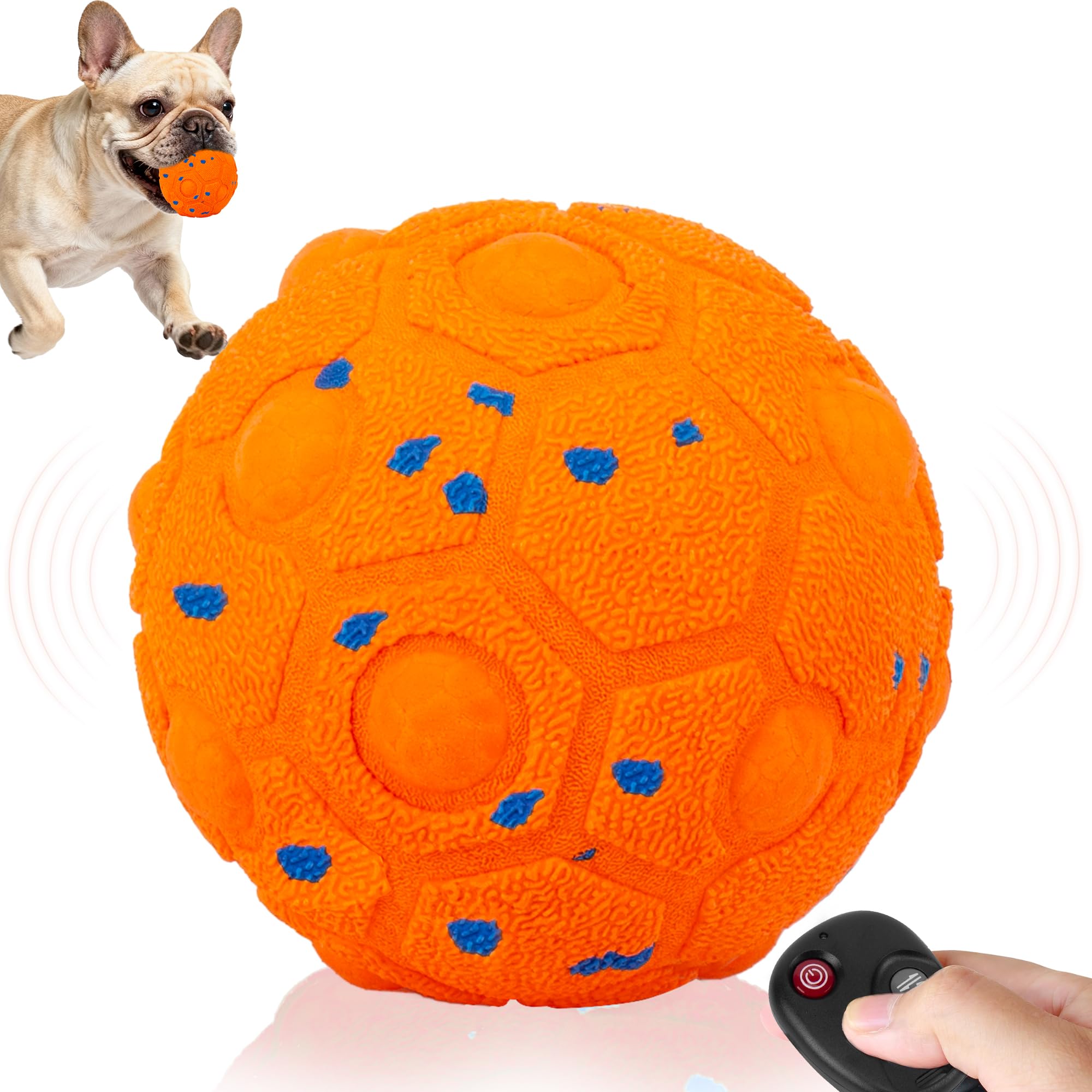 Newget Balle interactive pour chien avec télécommande, 3 modes, balles mobiles intelligentes avec réveil tactile, balle automatique résistante à la mastication, pour chiens de taille moyenne et grande