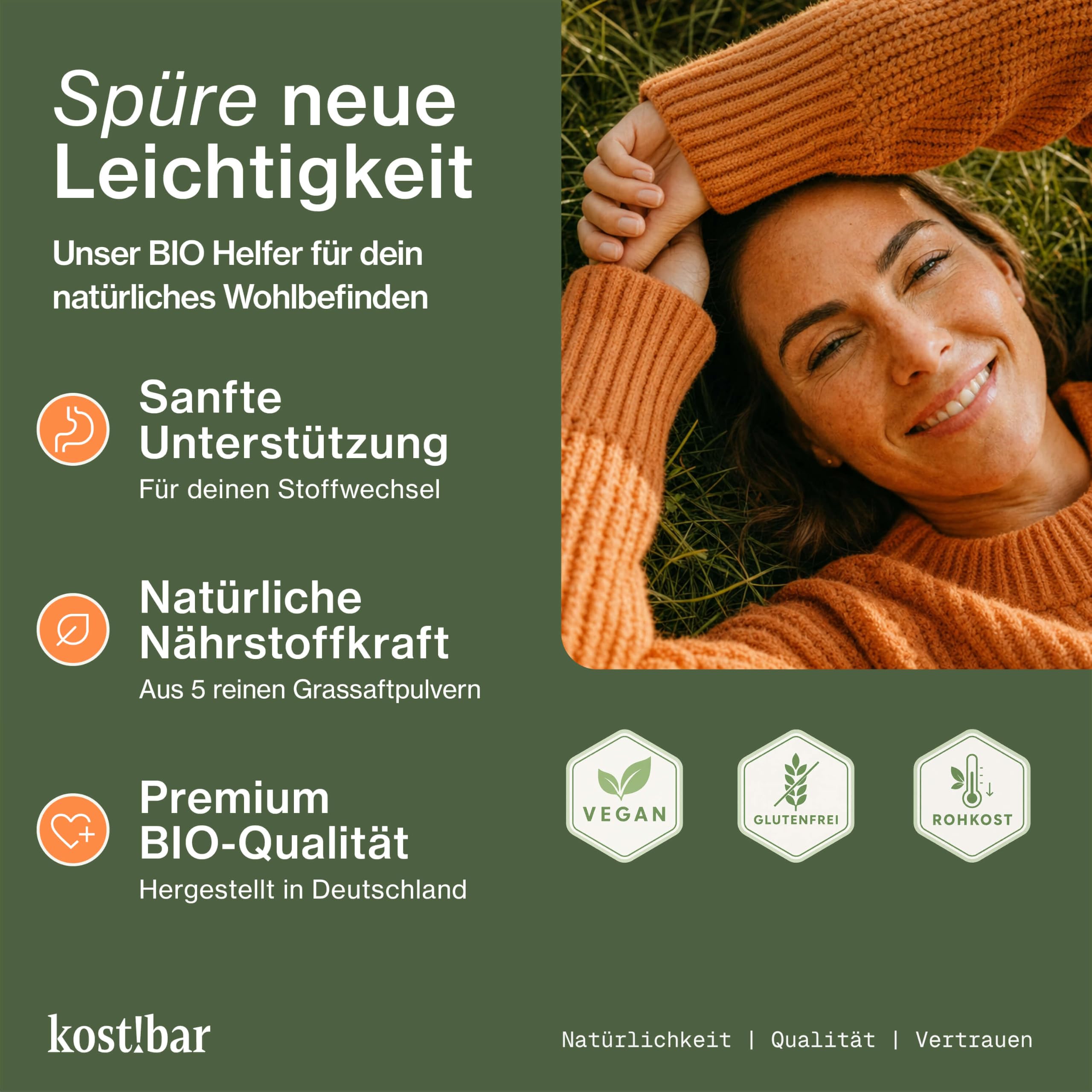 BIO Greens Pulver - Stoffwechsel Helfer - Diät Unterstützung - Hochdosierte Grassaftpulver aus Gerstengras, Weizengras, uvm. - 60 Superfood Smoothies