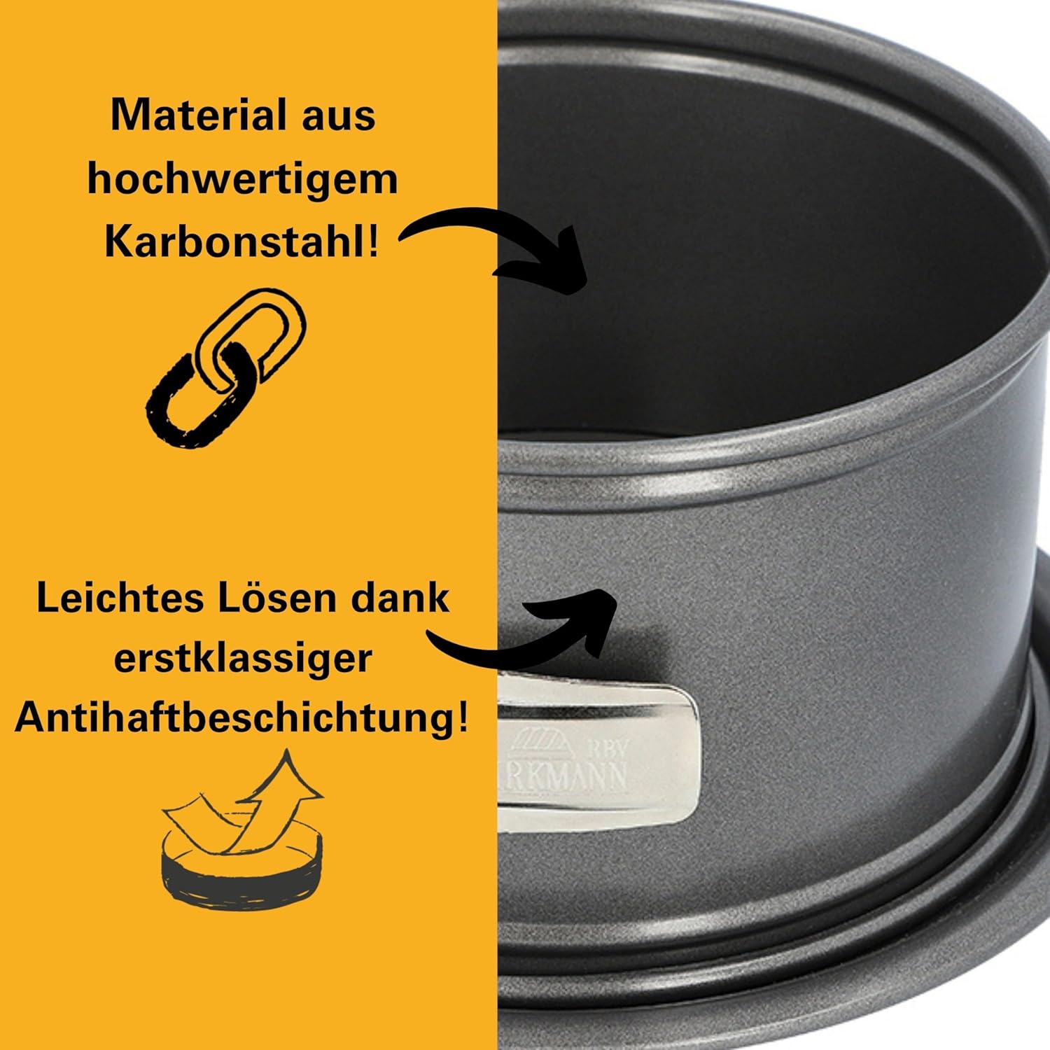 RBV Birkmann, 881655 Springform Cake Tin, High Rim, Leak-Proof, Non-Stick, Diameter 16 cm