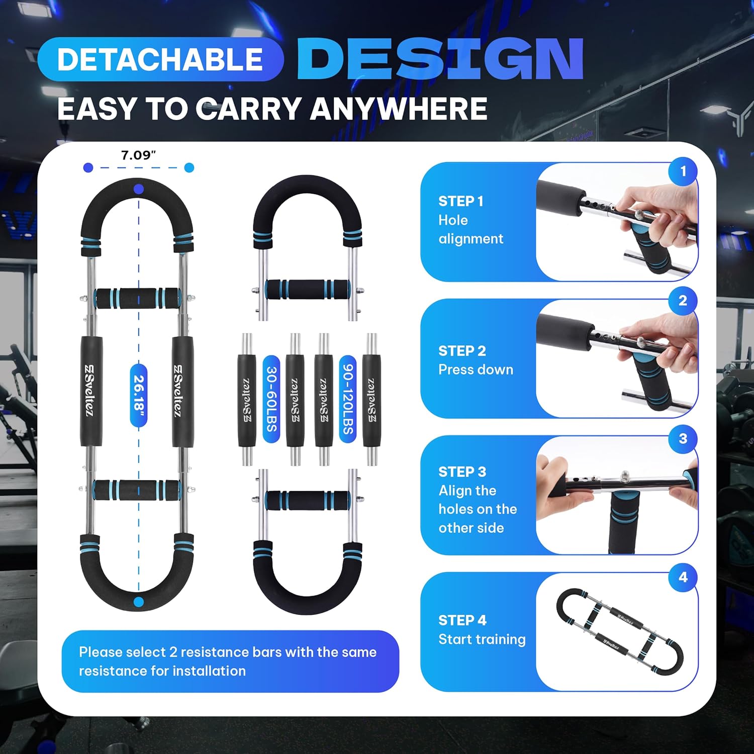 Twister Arm Trainer for Men & Women – Upper Body Strength Bar, Chest Expander & Forearm Exerciser, Heavy-Duty Home Workout Equipment for Arm Muscle Training, 30-120 lbs Resistance