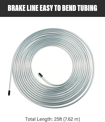 Miniatura 10 de YAKEFLY Línea de freno de níquel de cobre de 25 pies, kit de tubería de línea de freno a prueba de óxido, bobina de tubería de freno flexible con