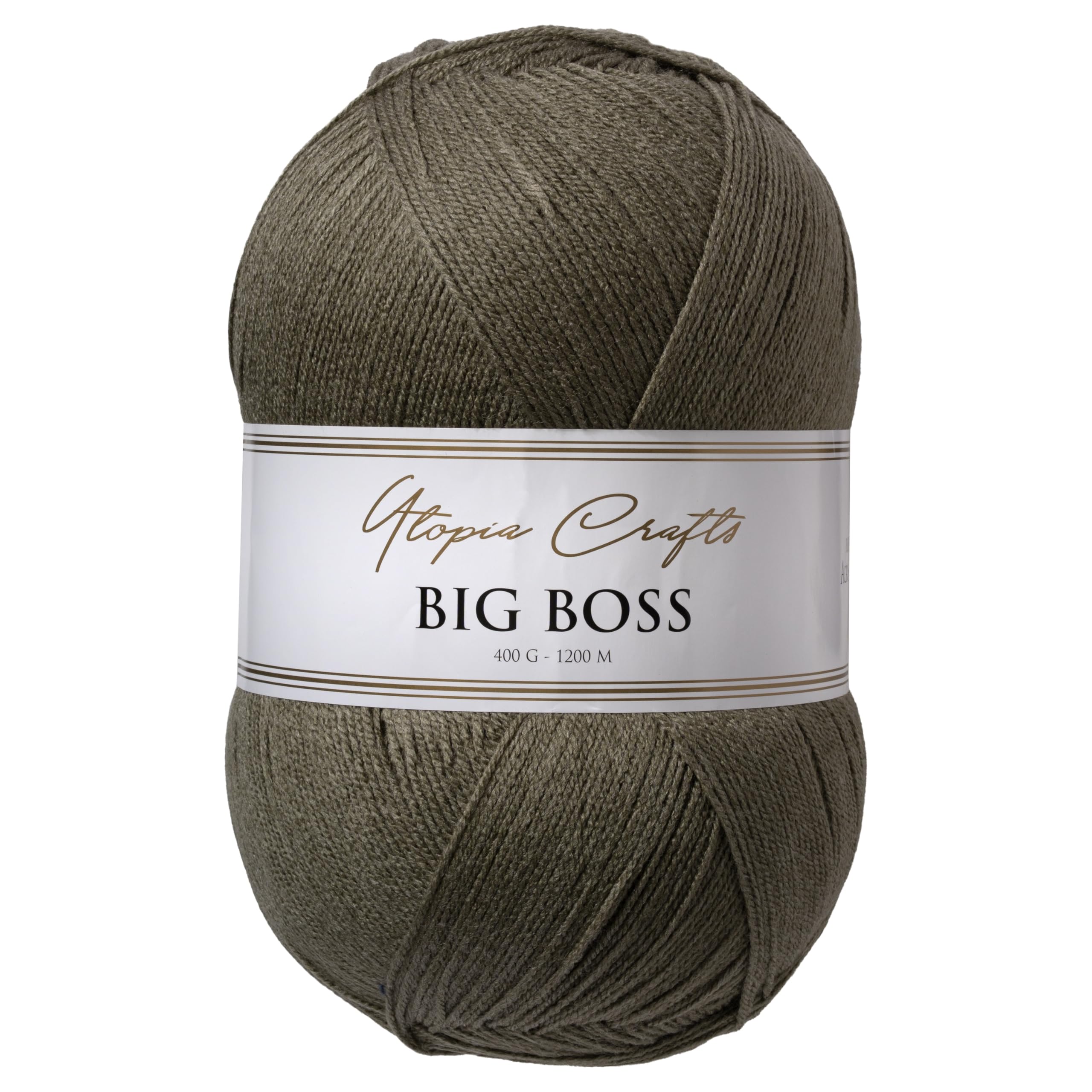 Utopia Crafts Big Boss 400g Knitting & Crochet Yarn 1200m (Khaki Melange)