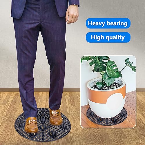 Miniatura 4 de Paquete de 6 elevadores grandes de 15 pulgadas para macetas, soportes resistentes para plantas, platillo para evitar la pudrición y daños en patio y