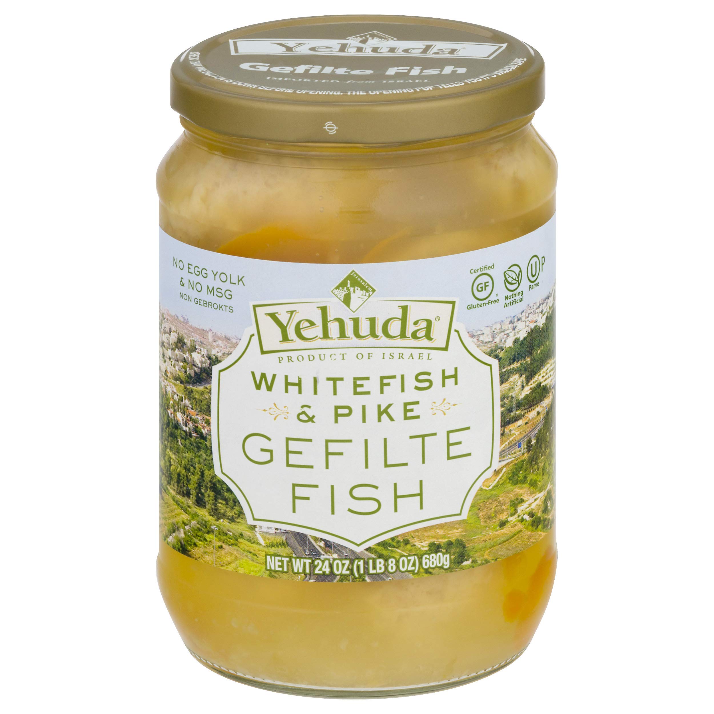 Yehuda Whitefish & Pike Gefilte Fish, 680 GR (Pack of 12)