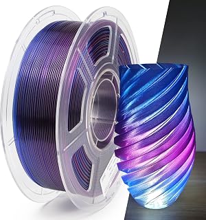 iSANGHU Gradient Transparent PETG 3D Printer Filament 1.75mm, Multicolor Changing 3D Printing Filament with Light Transmission Feature, Good Layer Adhesion, Moisture Free, Blue/Purple 1KG