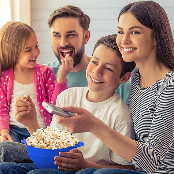 Popcorn Tub Silicone Lidded Handled Containers
