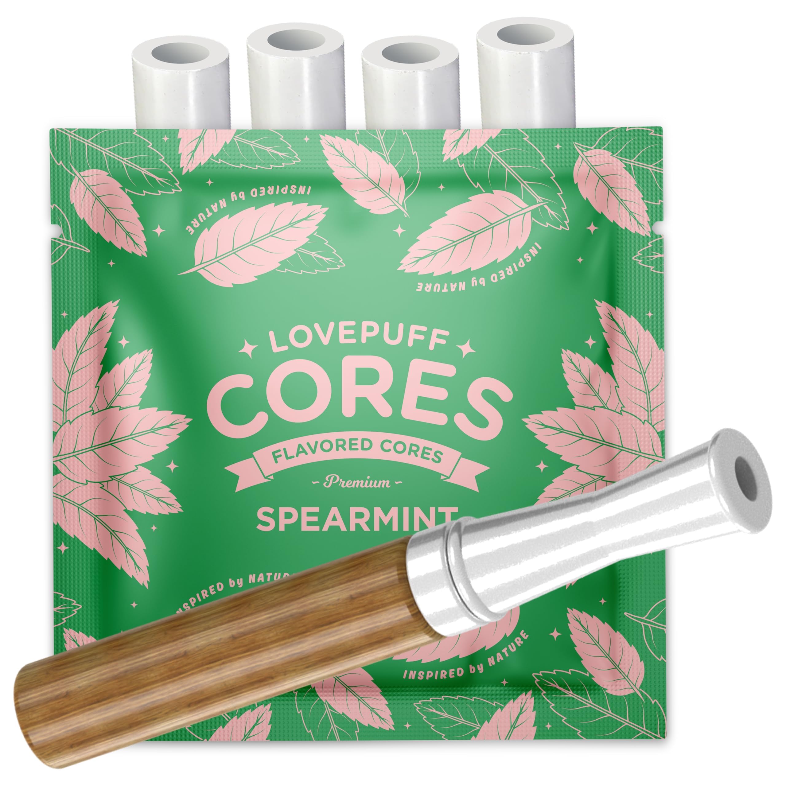 Combo Pack - Replacement Premium Wooden Air Inhaler Stick with 4 Natural Spearmint for Healthier Choices