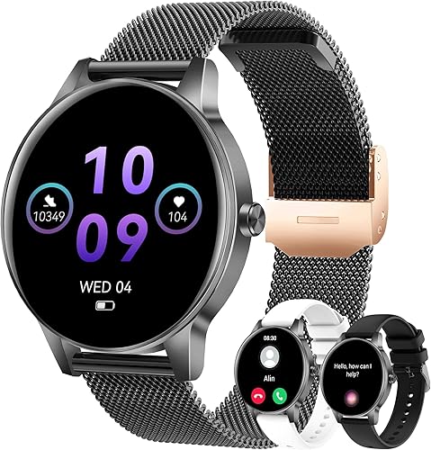 Miniatura 10 de Reloj inteligente para mujeres (responder/realizar llamadas), pantalla HD de 1.27" con monitor de frecuencia cardíaca/sueño, más de 130 modos