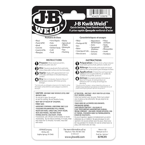 JB Weld KwikWeld 8276UK - Carded (2) 1 oz. Twin Tubes