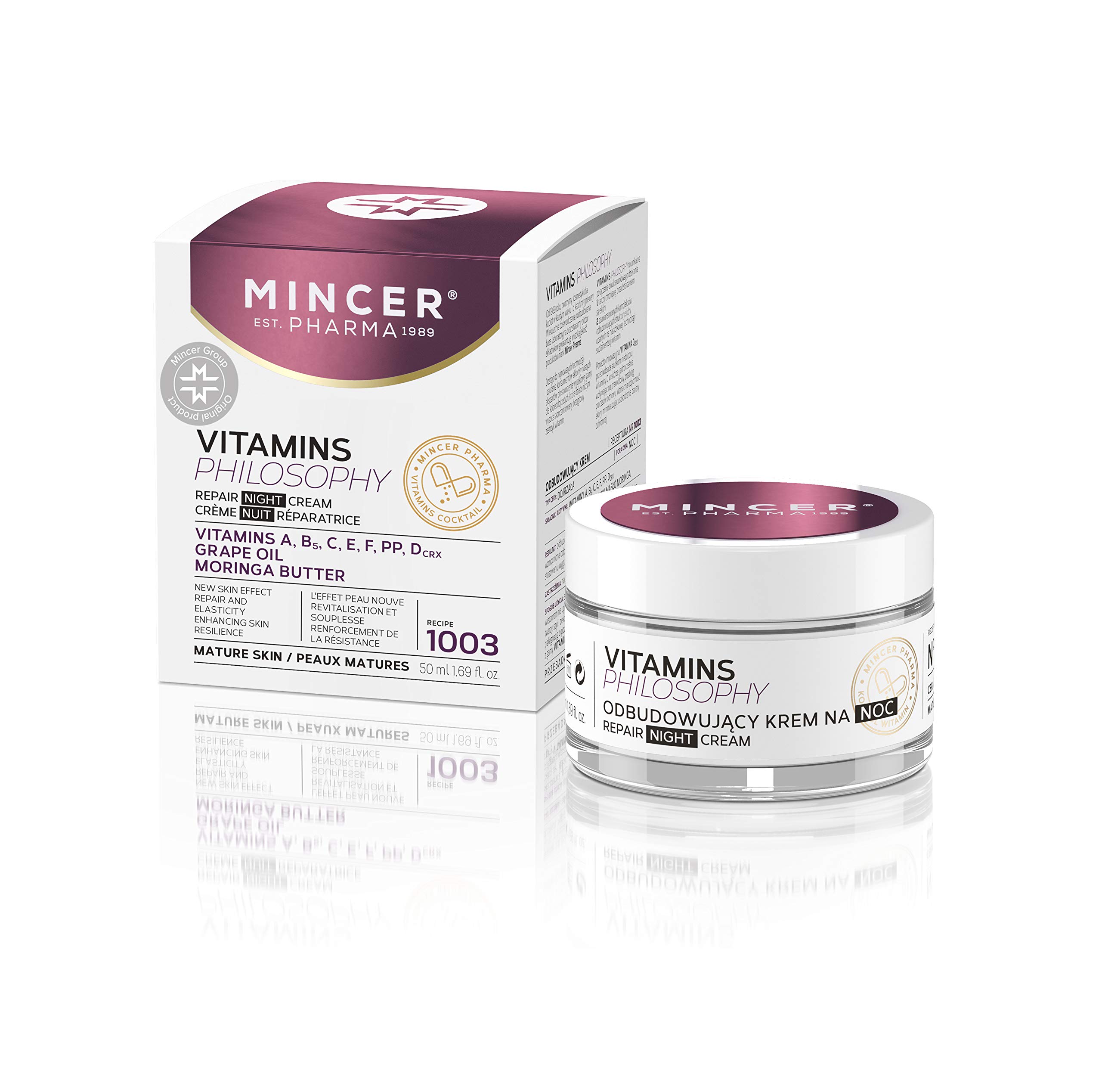 Mincer Pharma Philosophy Rebuilding Face Cream for Mature Skin Night Cream 1003