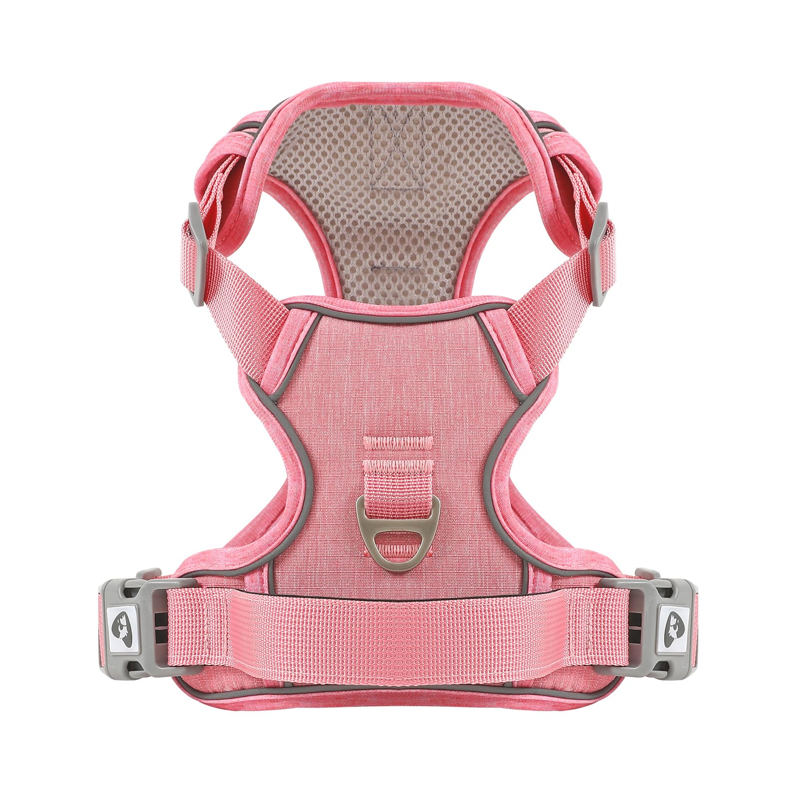 Belababy Medium Dog Harness, Anti Pull Dog Harness with Soft Padded Handle for Walking Training, Adjustable Reflective for Small Medium Large Dogs, Pink M