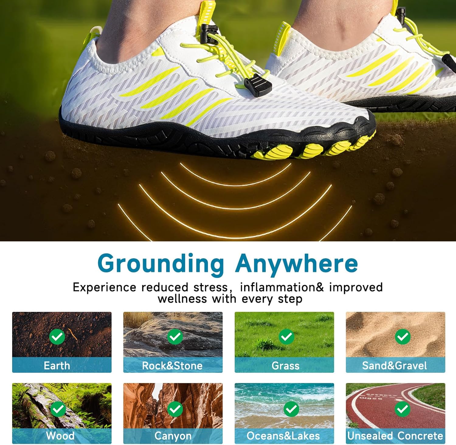 Grounding Shoes for Women with Copper,Barefoot Shoes Womens Grounded Footwear Earthing Grounding Shoe Men,Wide Toe Box Comfortable Breathable for Walking Outdoor Activities - Image 2