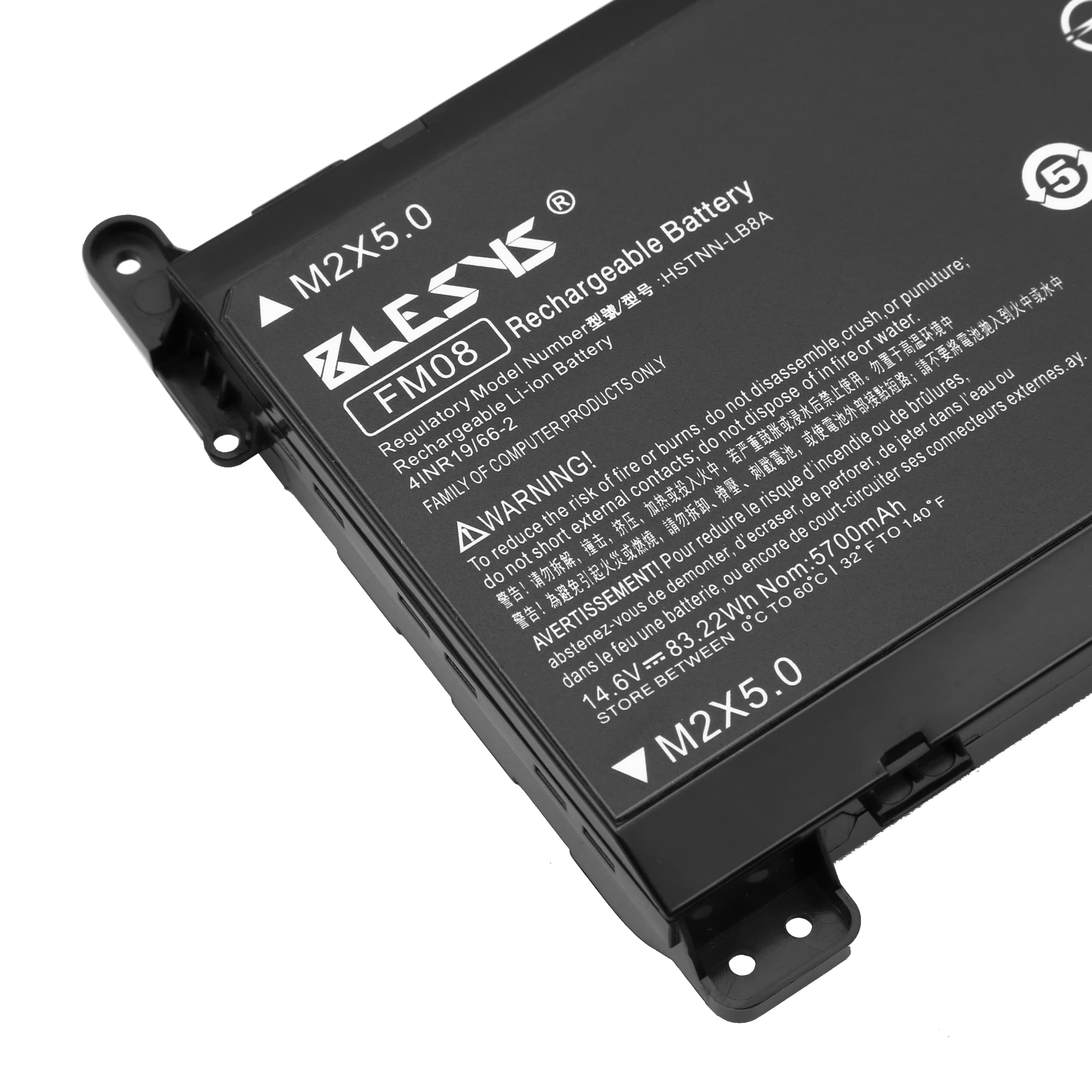 BLESYS 12 Pin FM08 Batteria per HP Omen 17-an0xx 17-an003nl 17-an008nl 17-an017nl 17-an019nl 922976-855 922977-855 922752-421 922753-421 TPN-Q195 HSTNN-LB8A HSTNN-LB8B Laptop 14.6V/83.22Wh [12 Cavi]