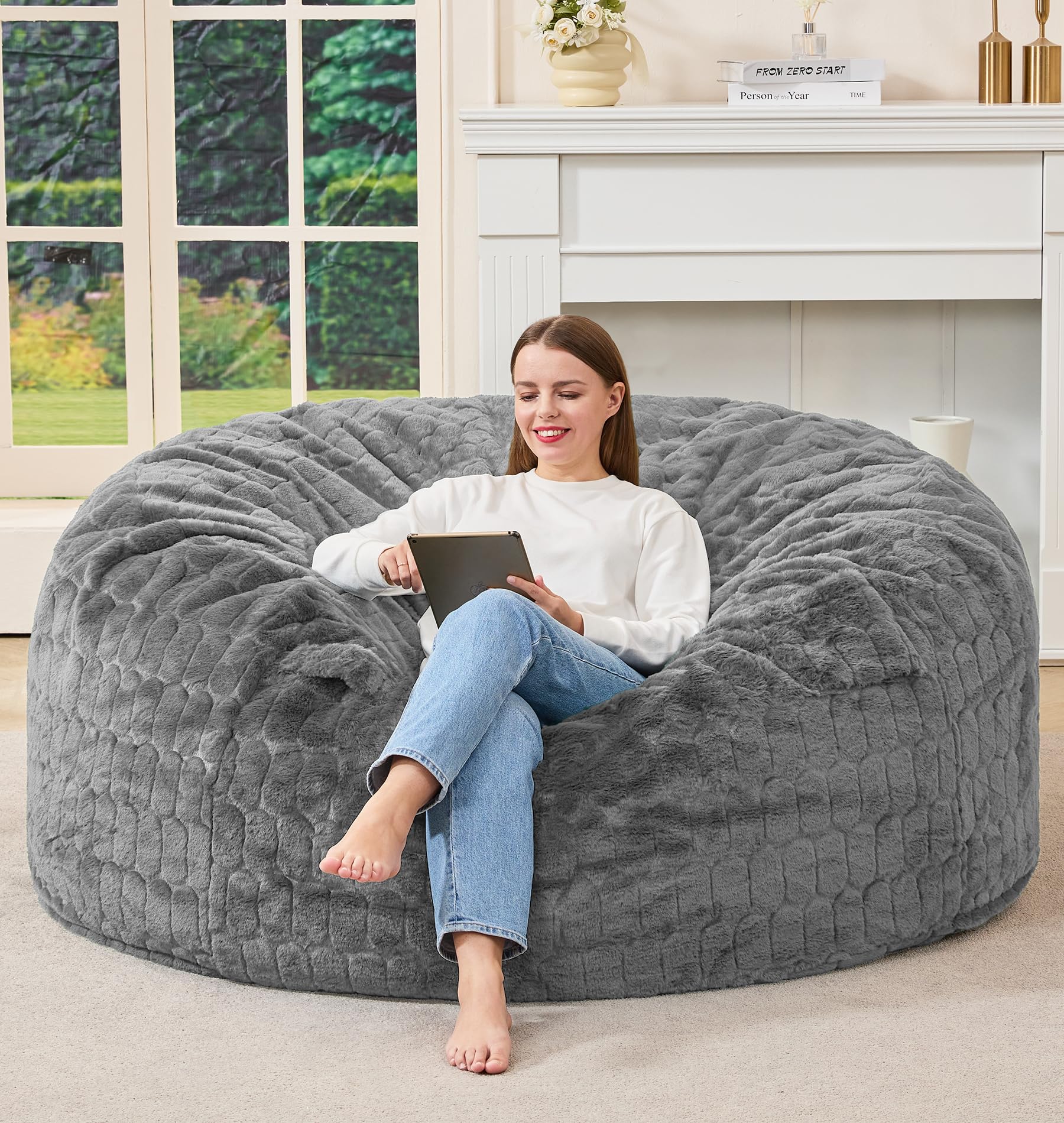 Hobestluk Adults Bean Bag Chair 5FT Big BeanBag Chair Giant Large Oversized