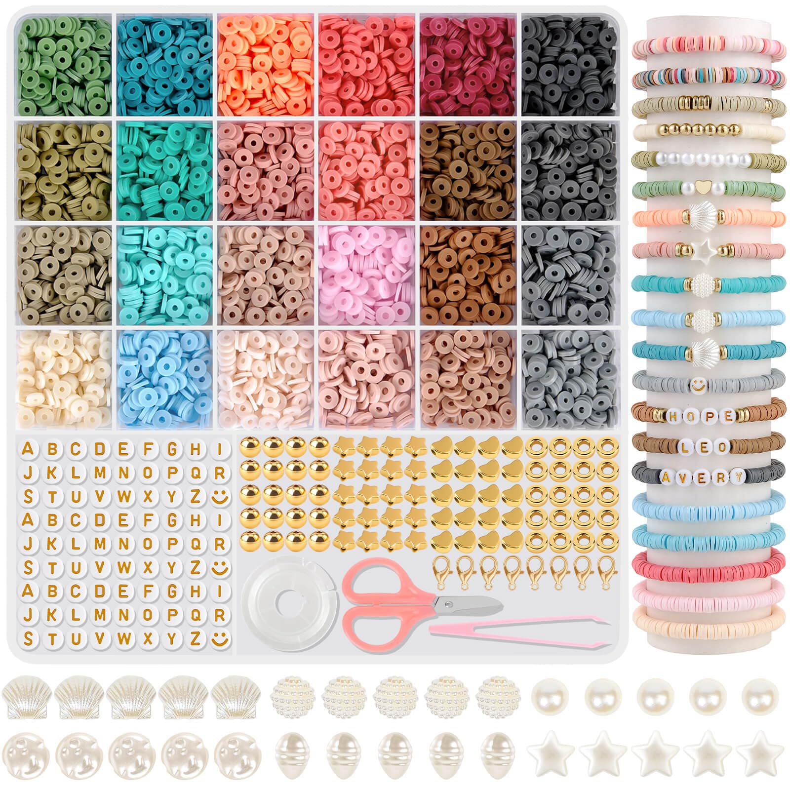 Kit braccialetto con perline in argilla polimerica e tutorial