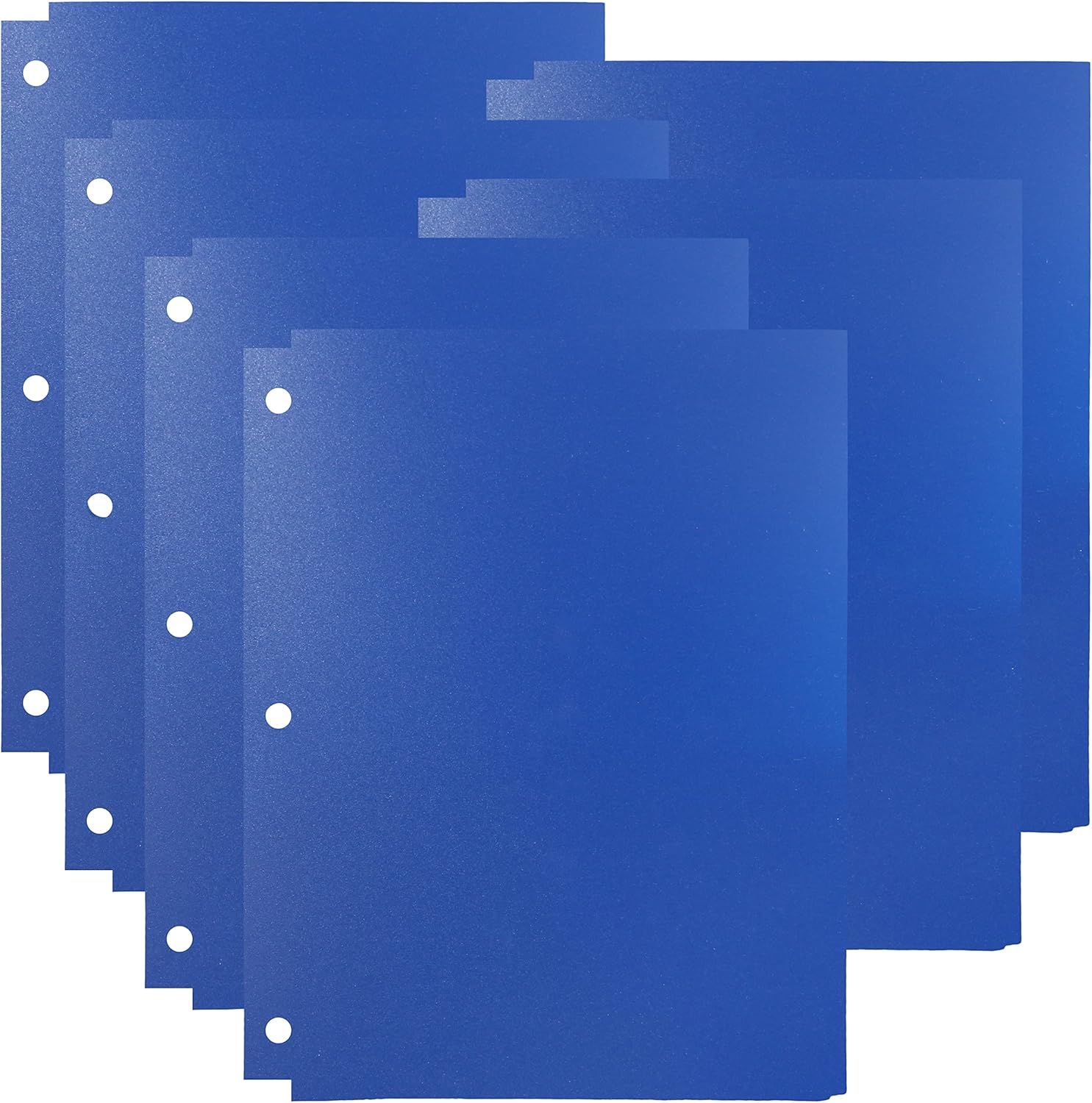 Youngever 6 Pack Heavy Duty Plastic Two Pocket Folders, Binder Dividers with Pocket, 3 Hole Punch Folder with Notches, Binder Folders (Dark Blue)