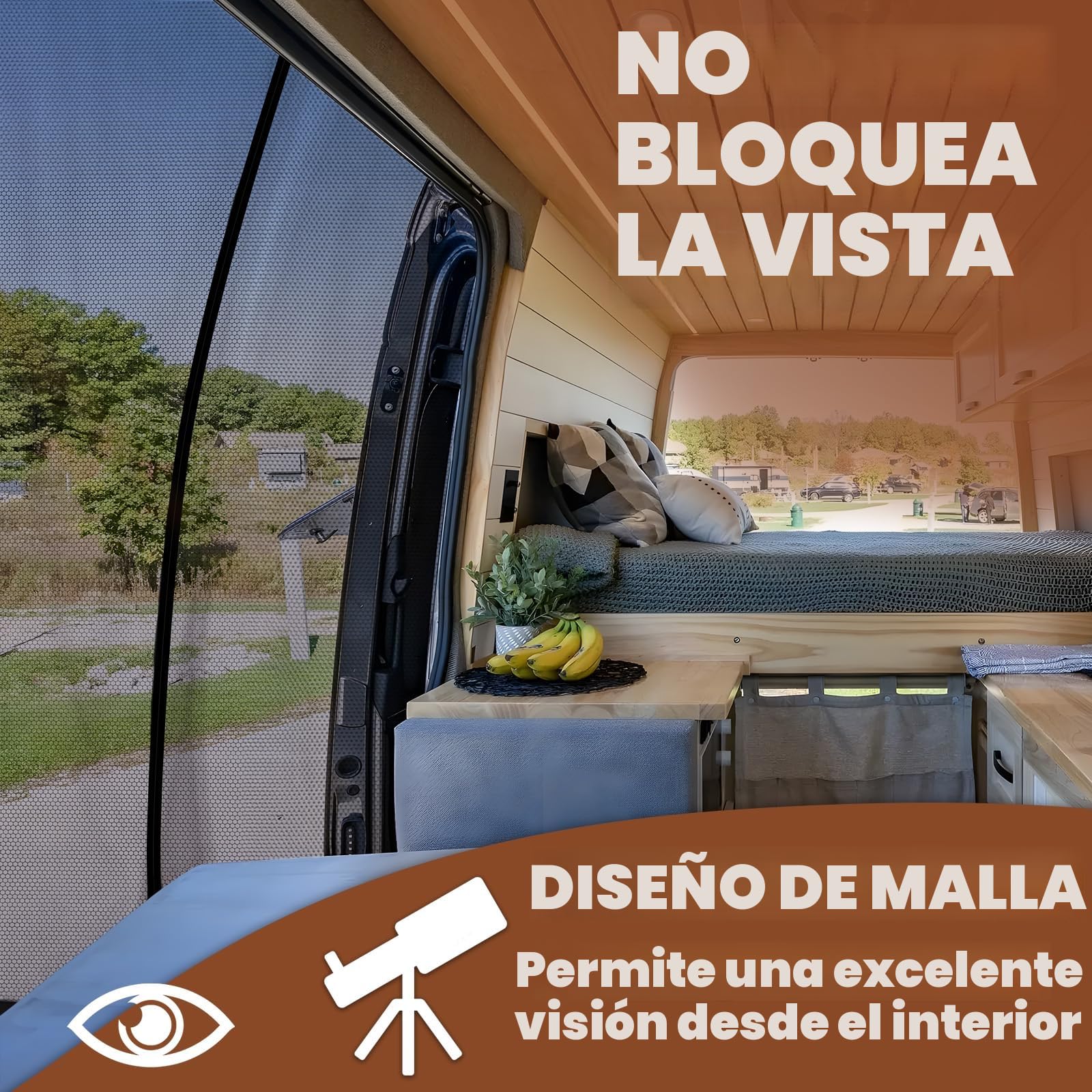 ZATOOTO Mosquitera Magnética para VW T5 T6 para Puerta Corredera - Cortinas Anti-Insectos para Camper Coche Furgonetas - Protección Solar Puerta Lateral Camping