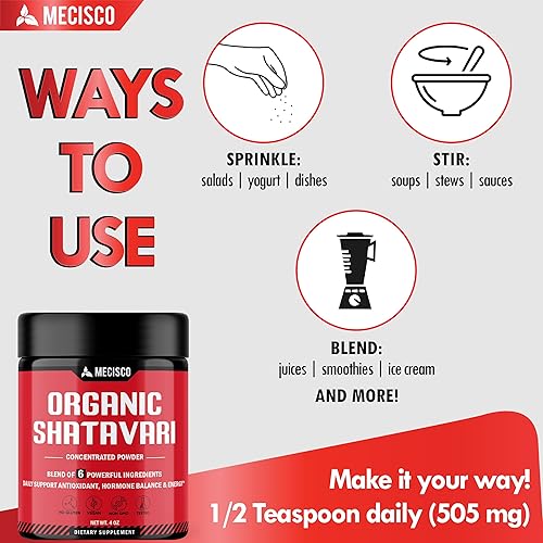 Miniatura 6 de Polvo Shatavari orgánico 6 en 1, mezclado con raíz de Shatavari, Bacopa Monnieri, raíz de Ashwagandha, bayas de Vitex, fenogreco y pimienta negra,