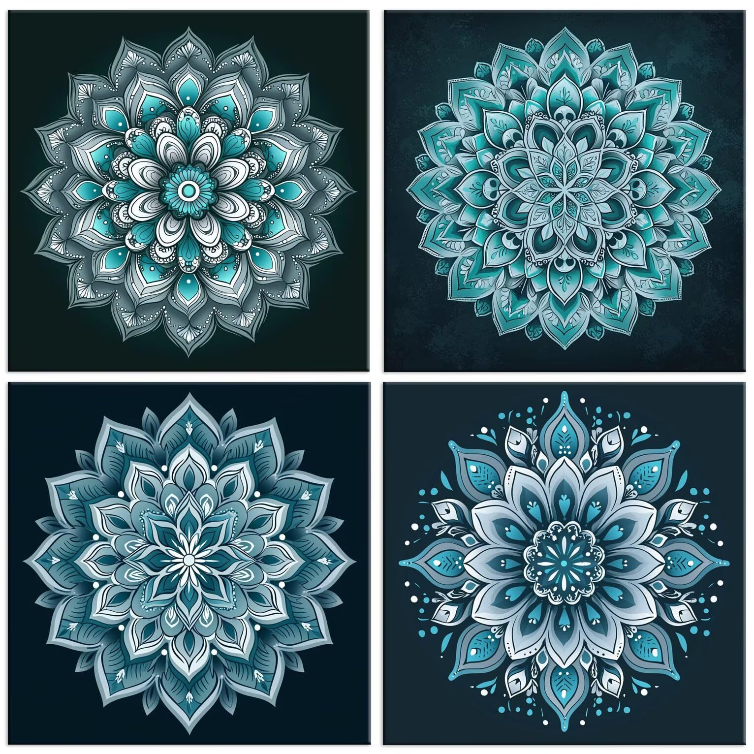 5D Diamond Painting Mantello, Diamant Malerei Erwachsene 50x50cm w-523 | 4 Pack Diamond Painings Erwachsene, 5D DIY Diamant Malerei Mosaikherstellung für Relaxation and as a Wall Deko Geschenk
