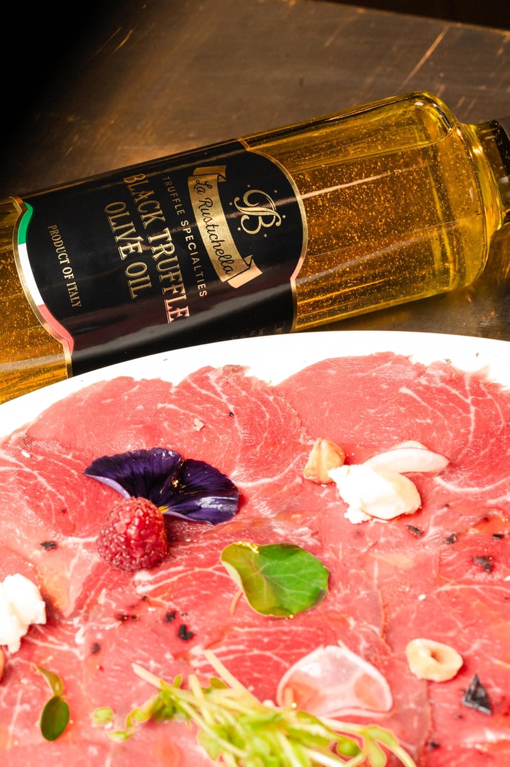 La Rustichella - Black Truffle Olive Oil 8.45 fl oz (250 ml) - 100% Made in Italy | Vegan, Gluten-Free, Cholesterol-Free