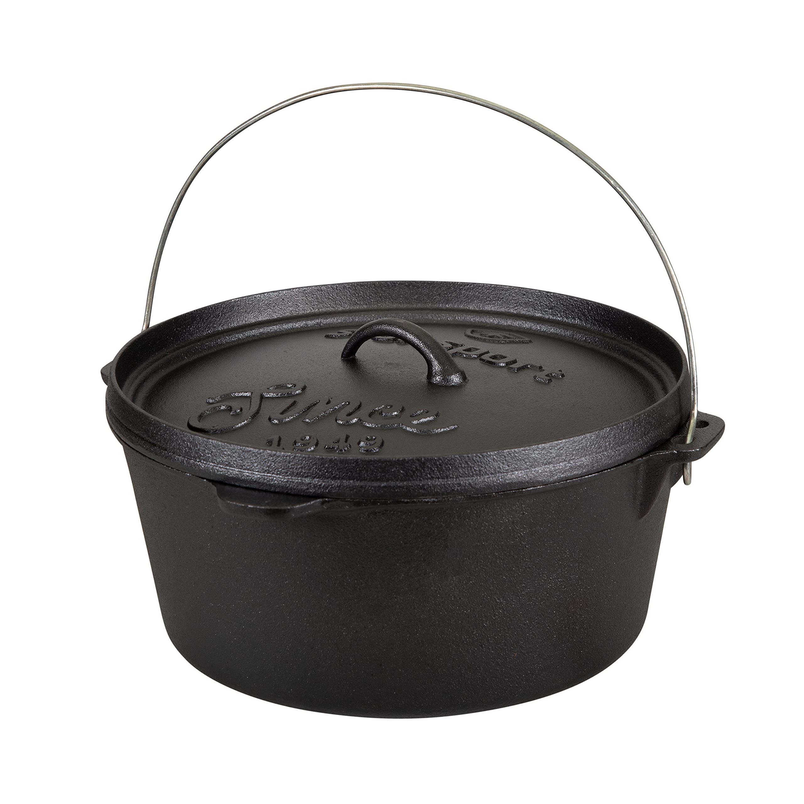 Stansport 16033 Cast Iron Dutch Oven, 8-Quart Stemless