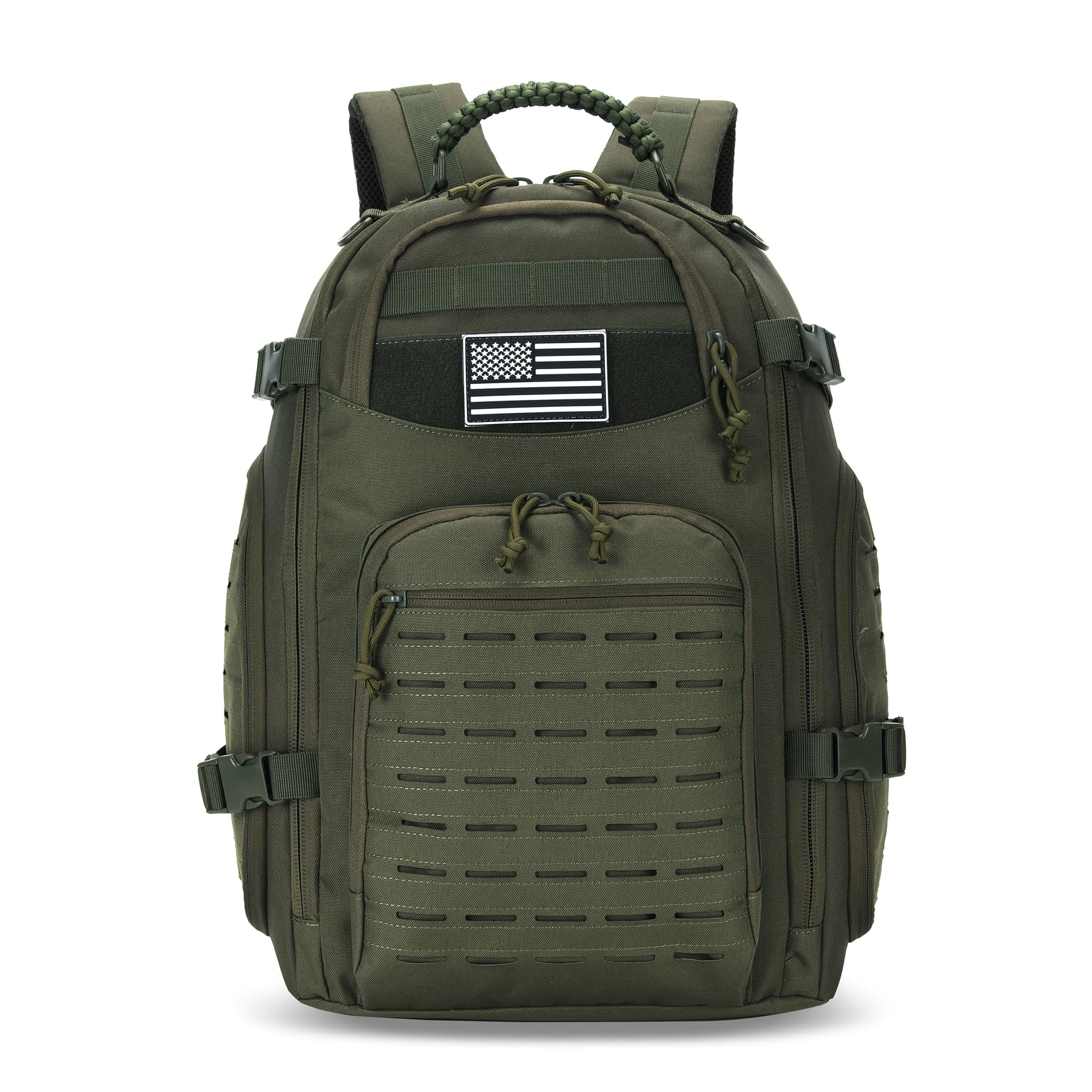 W WINTMING 35L Tactical Backpack for Men Heavy Duty Military Backpack 3 Day Assault Pack Molle Backpack Hiking Rucksack (Green)