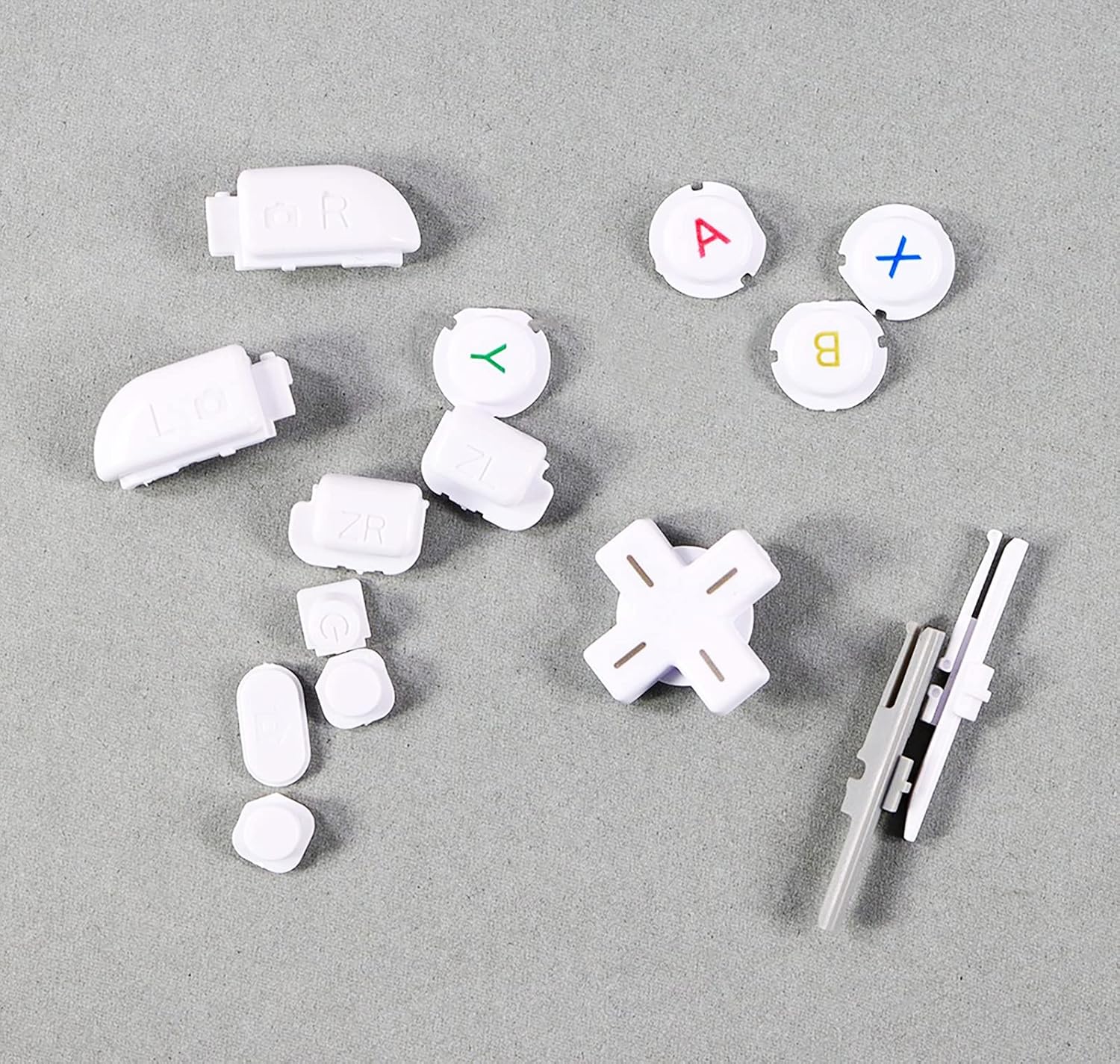 New for New3DS XL Full Buttons White 15 PCS Set Replacement, for Nintendo New3DS XL/LL New3DSXL Console, Complete ABXY D-Pad L R ZR ZL Power Home Select Start Pause Volume 3D Key Button