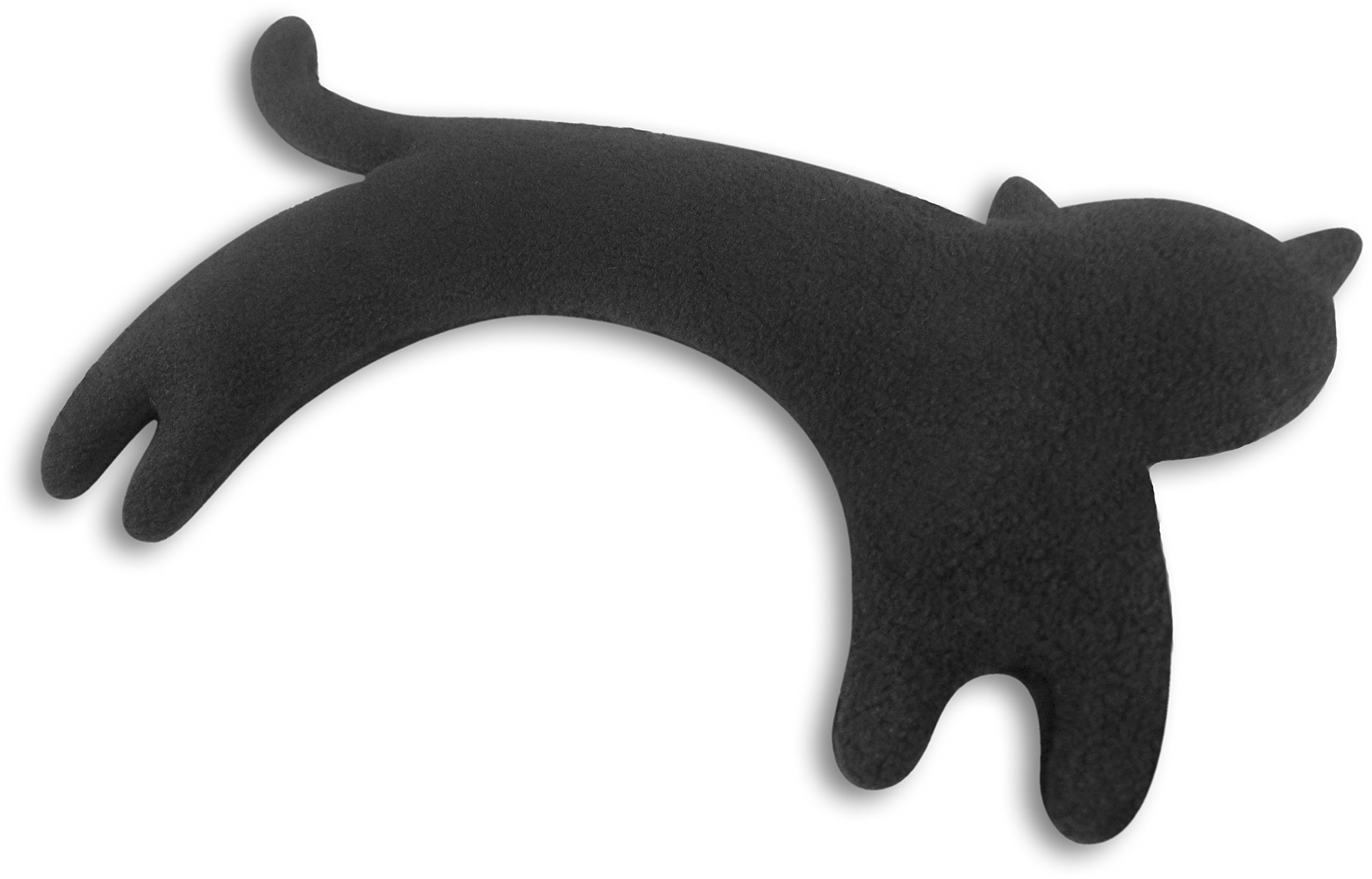 CUSCINO RISCALDABILE Leschi per la pancia e la schiena/Per collo, cervicale e coliche dei neonati/Per microonde, con semi di grano/Minina la gatta, nero