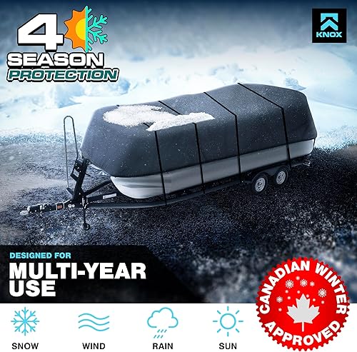 Miniatura 2 de Cubierta impermeable para lancha pontón de 3 generación, resistente al agua, de grado marino, 600 denier, poliéster remolcable  Incluye bolsa de