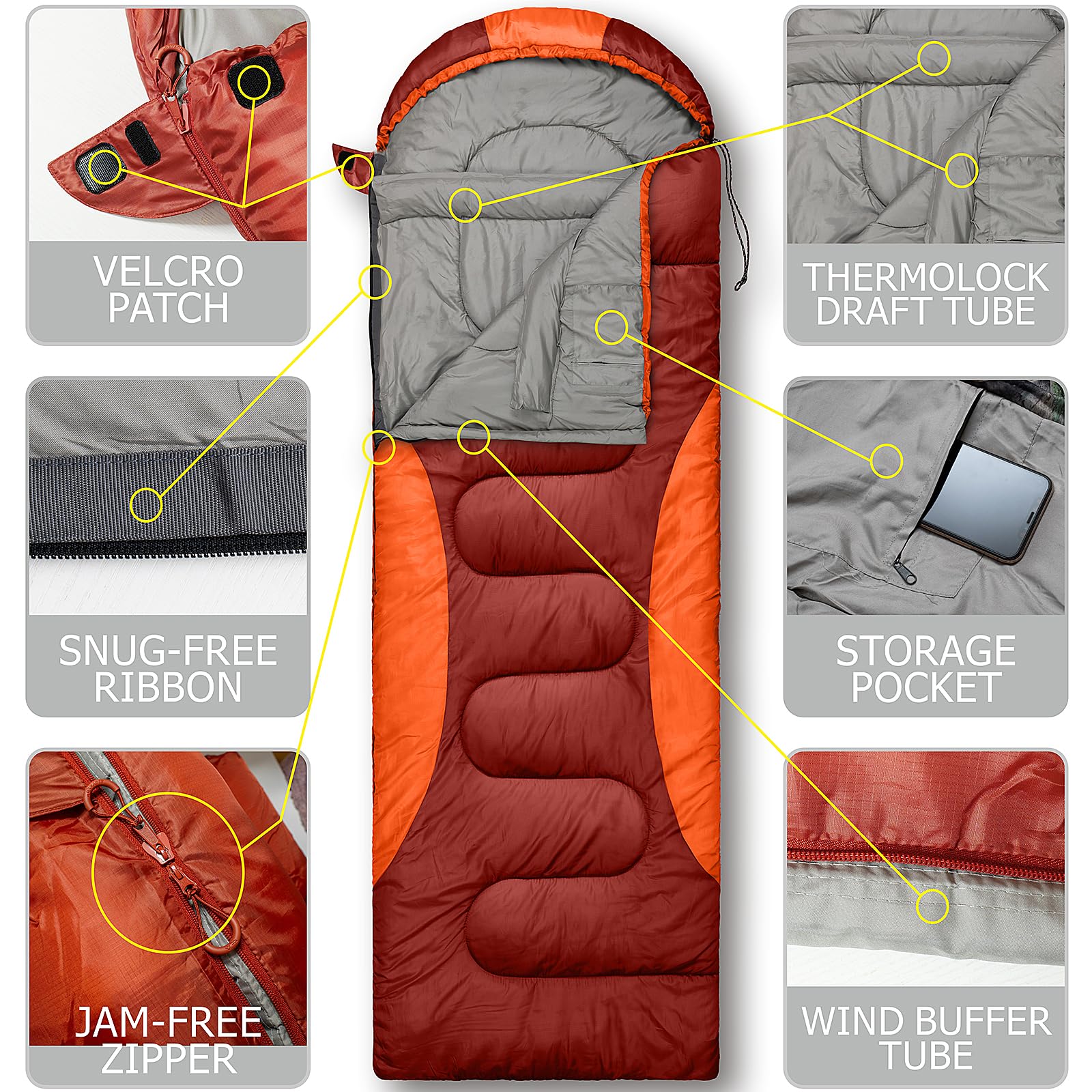Amazon.com : 0 Degree Winter Sleeping Bags for Adults Camping