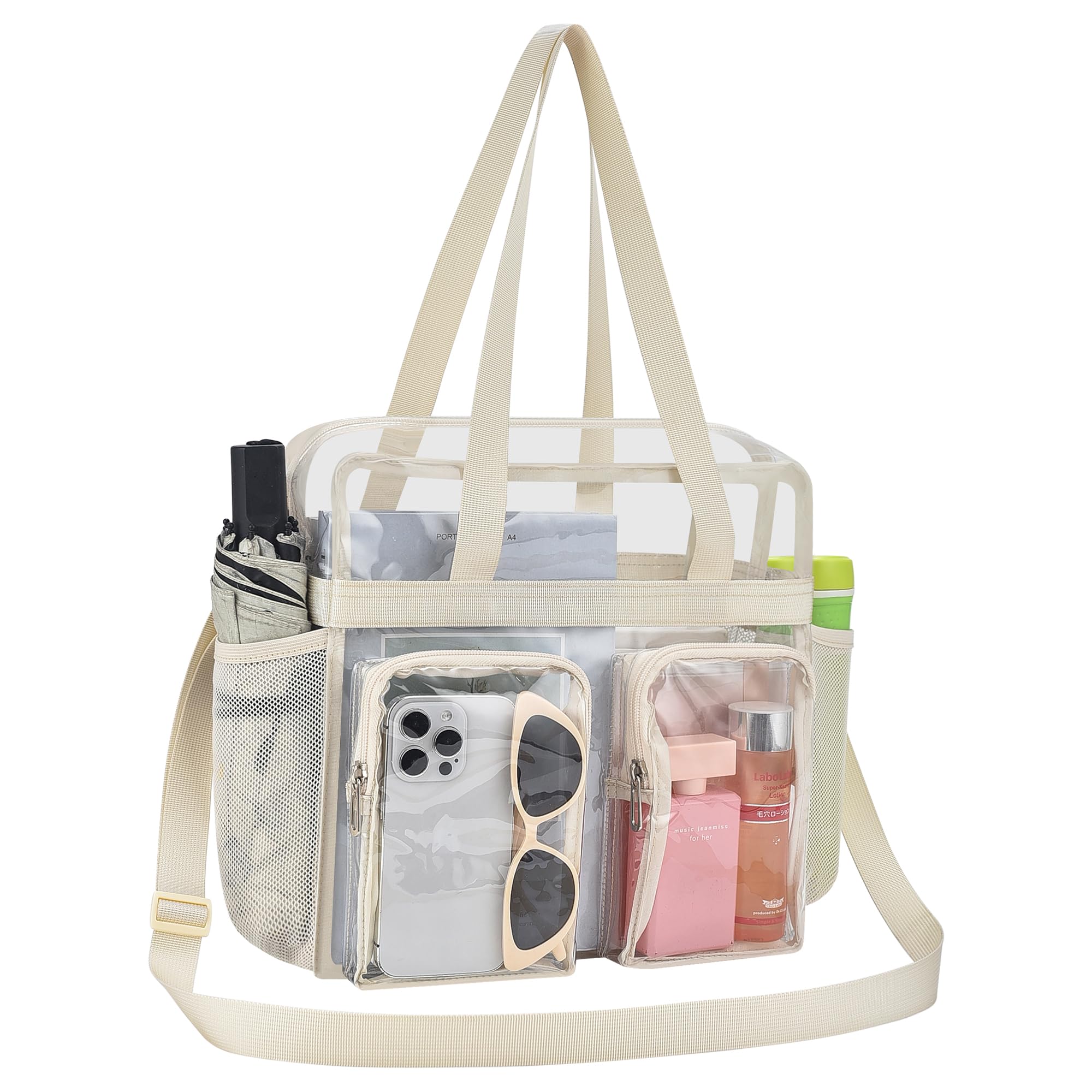 Oraben Clear Tote Bag Clear Bag Stadium Approved 12x6x12 Stadium Bag for Work, Sports Games,Gym