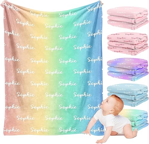 Miniatura 8 de Manta personalizada con nombre para niños y adultos, manta personalizada con nombre personalizado para niños, niñas y niños, regalos de cumpleaños
