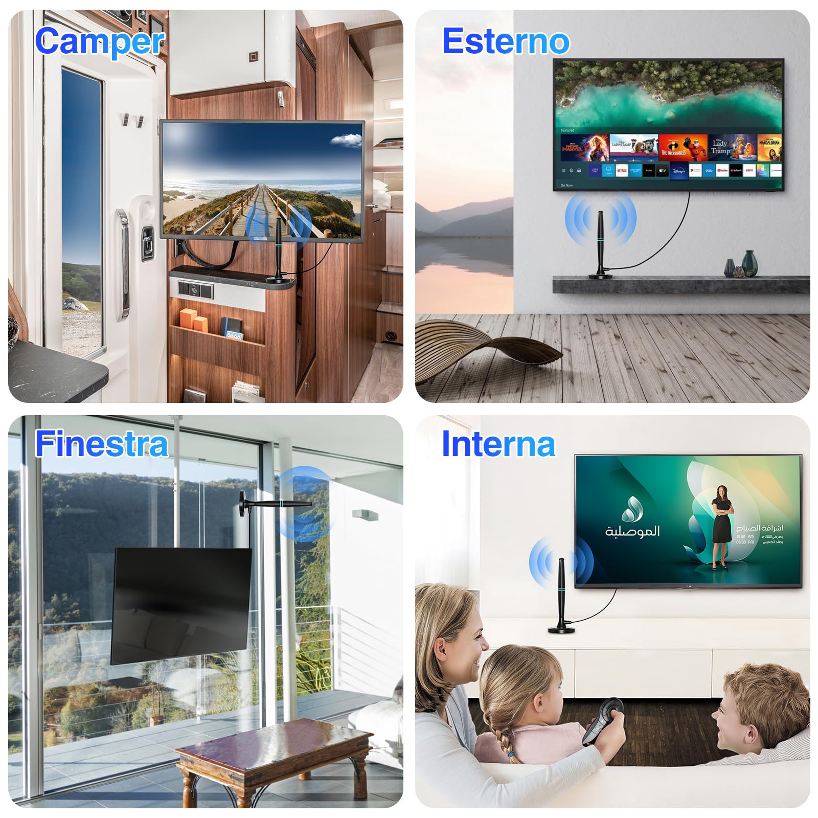 Antenna TV Interna Digitale - 380 Miglia Di Portata Per HDTV 4K - Foto 4