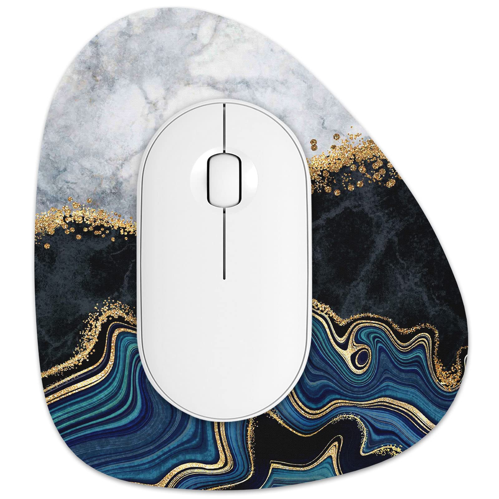 Rimilak Small Mouse Pad 6 x 7 Inch, Irregular Mini Mouse Pad with Non-Slip Rubber Base, Waterproof Compact Mouse Mat for Laptop Computer Wireless