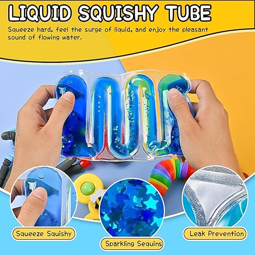 Miniatura 5 de Conjunto de juguetes sensoriales para niños autistas, paquete de juguetes para ansiedad con autismo, juguetes esenciales de viaje para niños