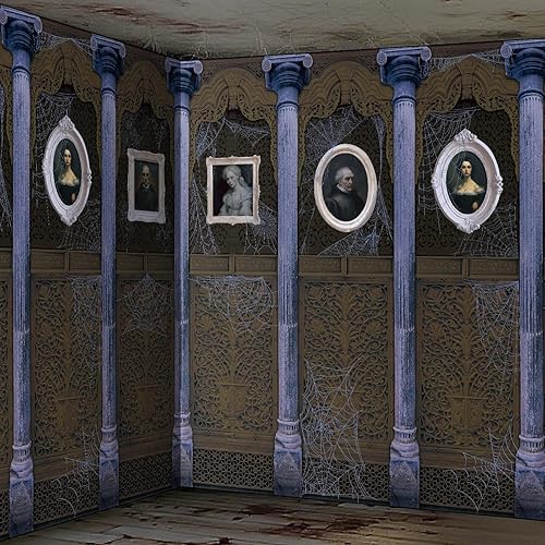 Tingjoo 9.8 x 8.5 ft Fabric Halloween Haunted House Backdrop